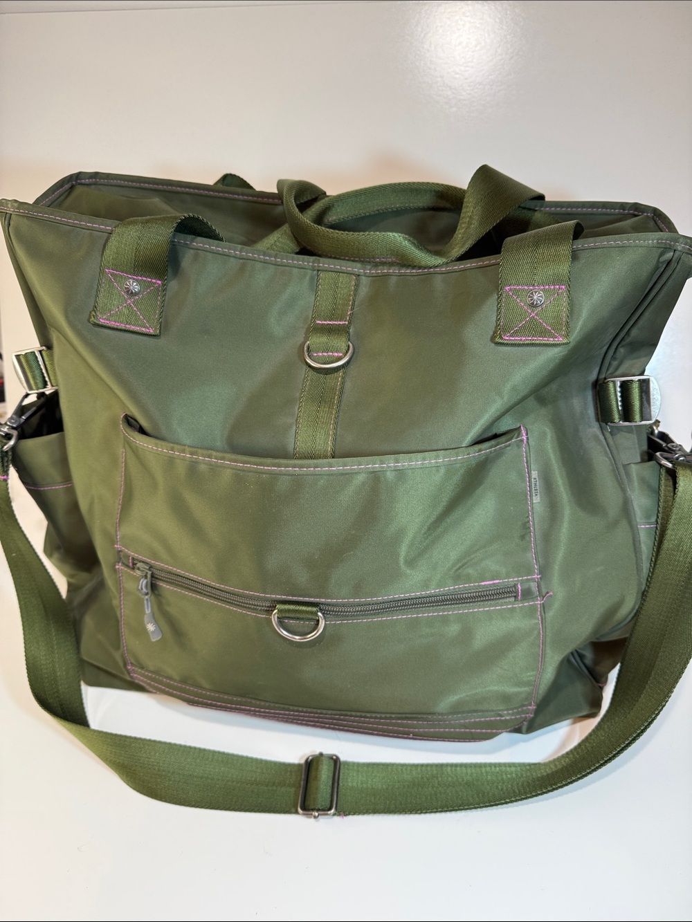 Athleta Olive Green Travel/Workout Nylon Bag